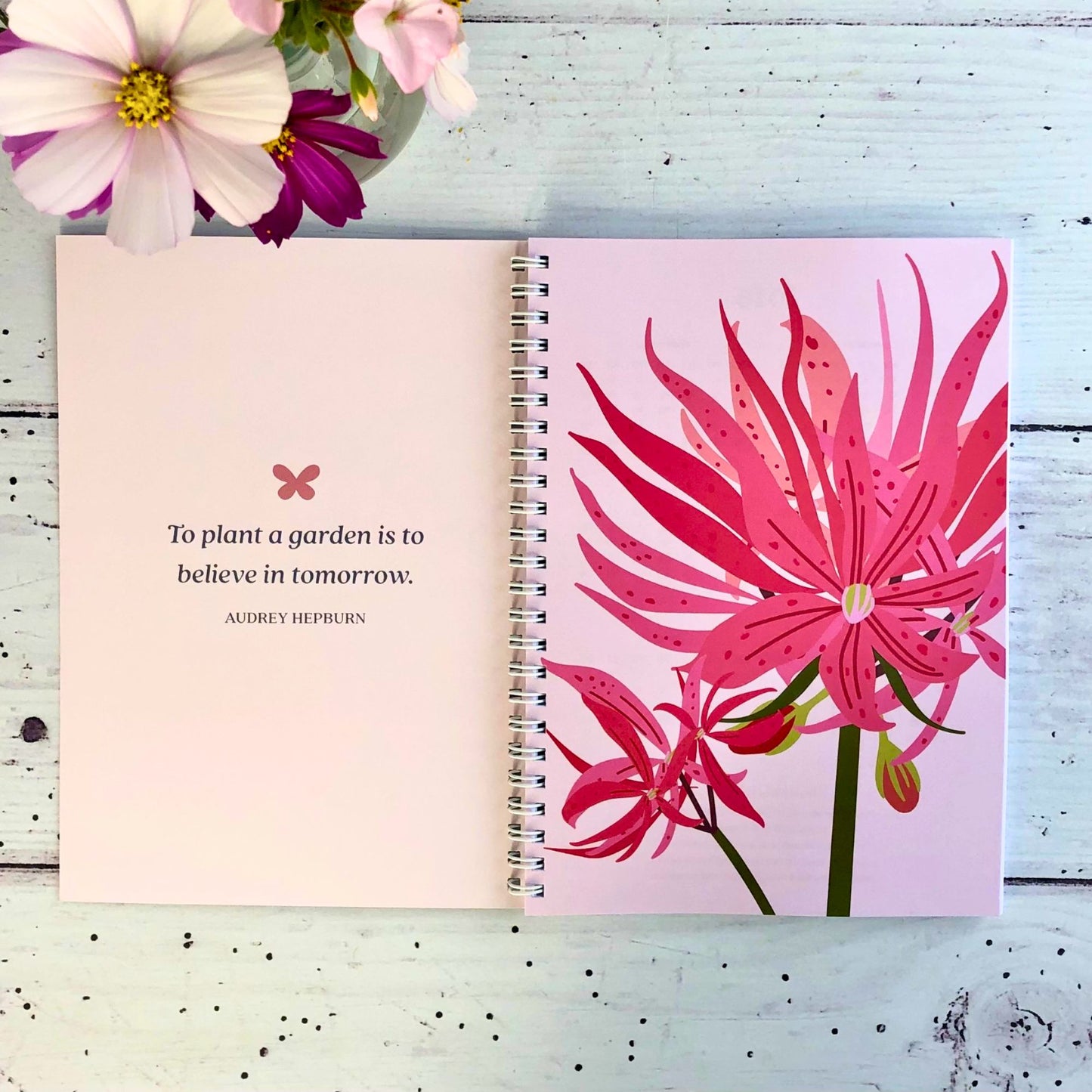 2026 Diary, Week to a view, A5, Pelargonium Floral illustrations