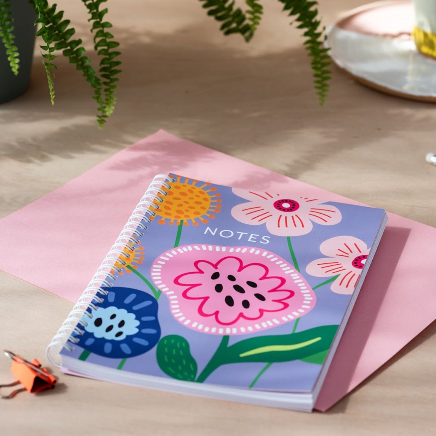 A5 Floral Lined Notebook