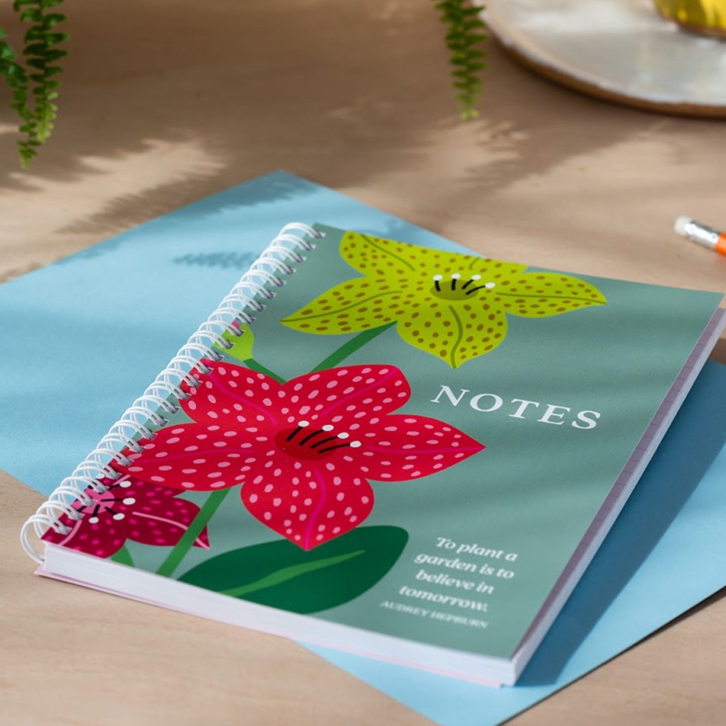 A5 Floral Lined Notebook