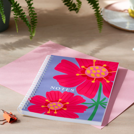 A5 Floral Lined Notebook