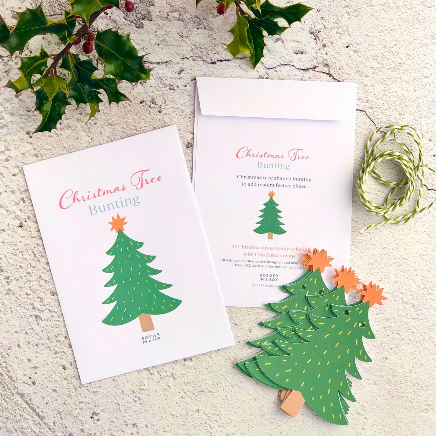 Christmas Tree shaped paper bunting