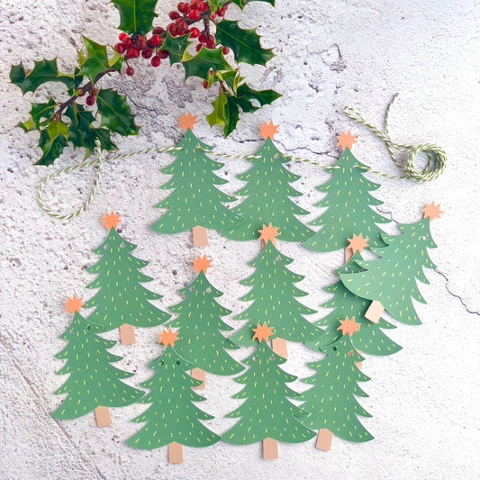 Christmas Tree shaped paper bunting