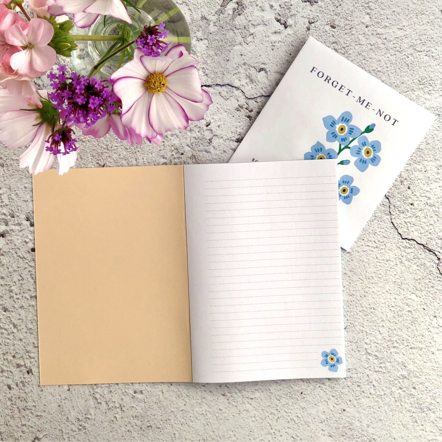 2026 Pocket Diary, A6, Week-to-a-view, hardback, Forget-me-Not flower illustration
